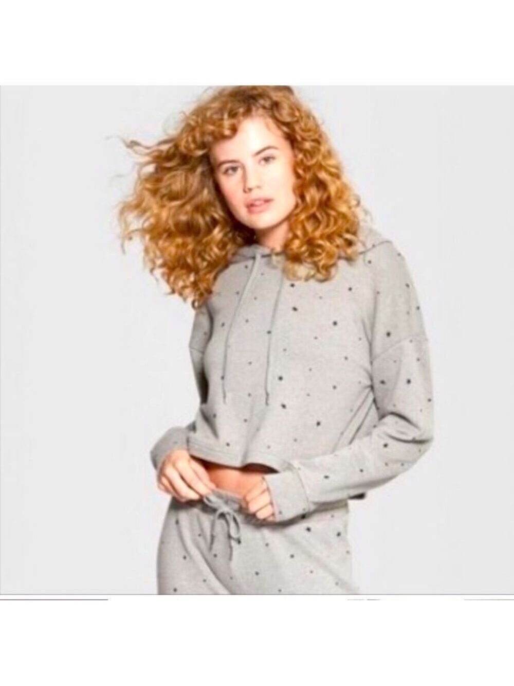 Wild Fable Gray Crop Top Hoodie